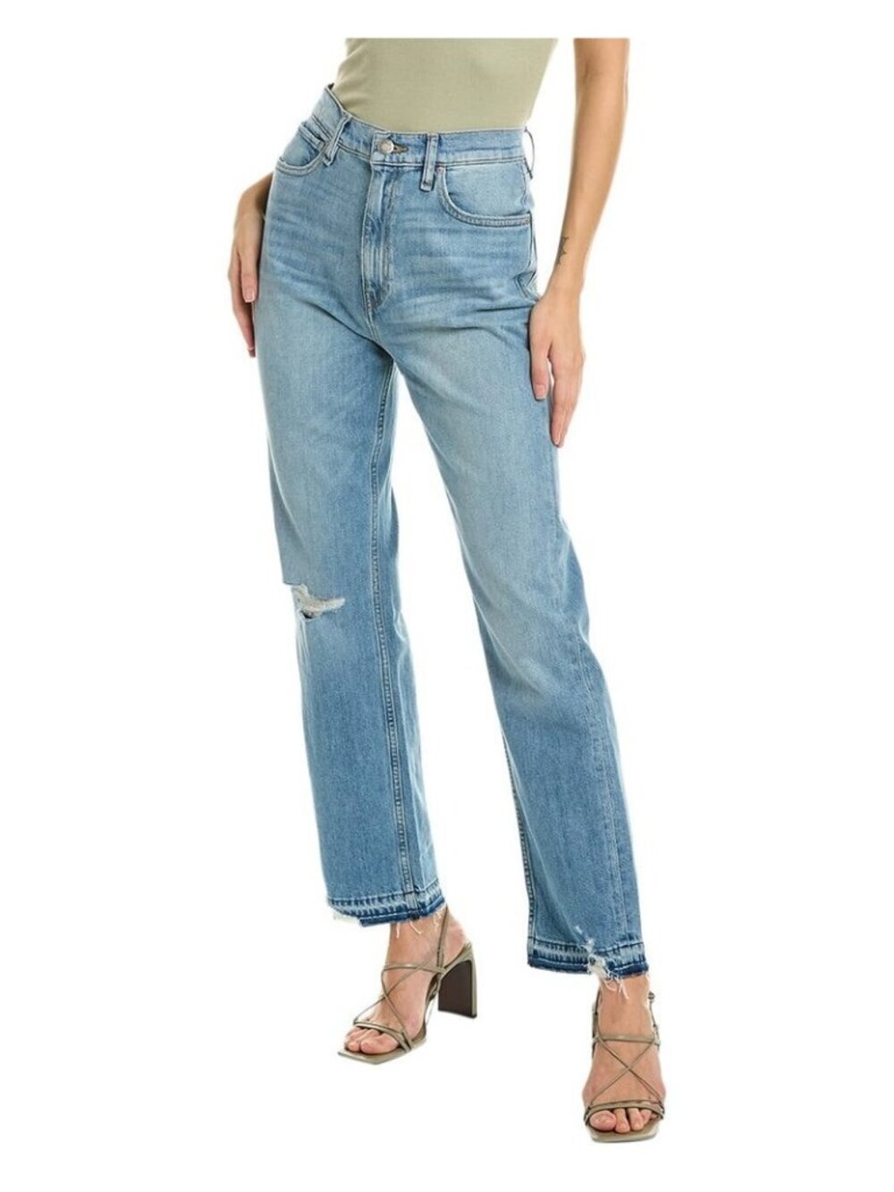 Hudson Jeans Jade Harmonic High-Rise Straight Jean 30 distressed ankle denim